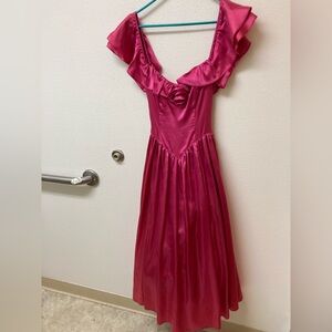 GUNNE SAX Jessica McClintock 1980’s Vintage Pink Ruffle Ball Gown/Prom Dress (5)